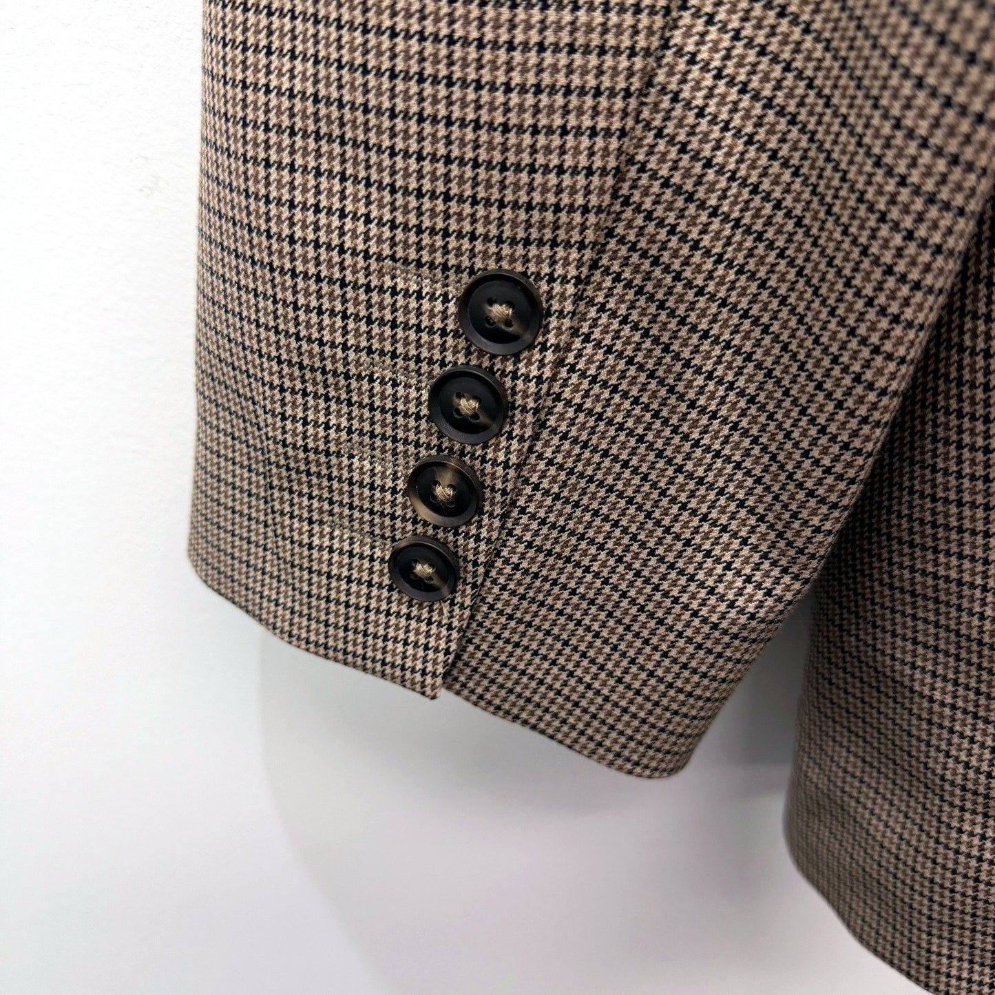 Lily Loves Womens 90s Houndstooth Blazer Beige and Black Size 14 NEW