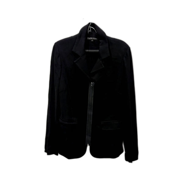 Charlie Brown Womens Black Blazer Lightweight Rayon Nylon Spandex Size 14