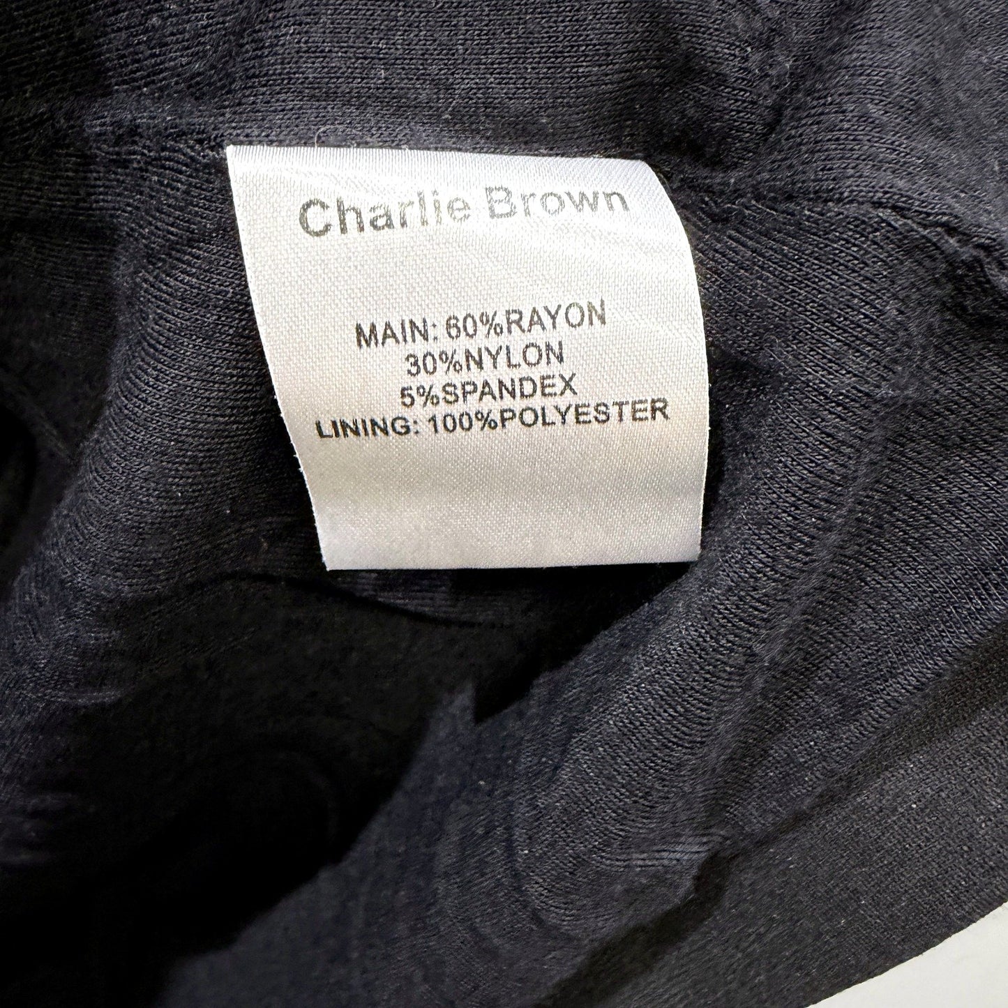 Charlie Brown Womens Black Blazer Lightweight Rayon Nylon Spandex Size 14