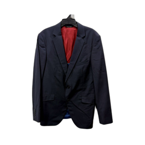 Interview Mens Navy Blue Wool Suit Jacket for 40S Size