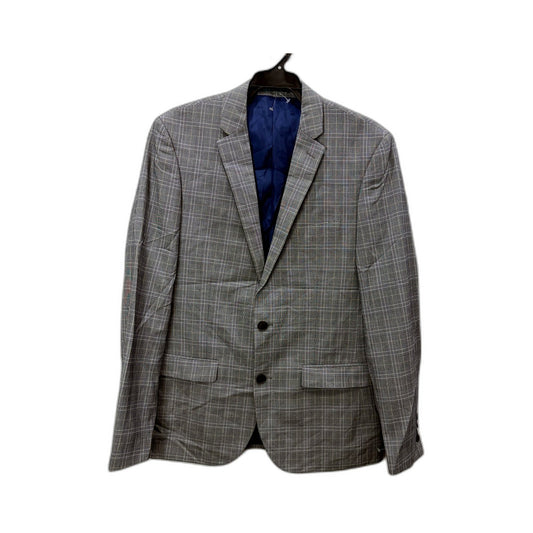 River Island Mens Gray Plaid Suit Jacket, Size 40R