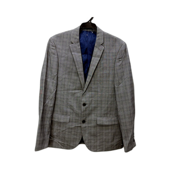 River Island Mens Gray Plaid Suit Jacket, Size 40R