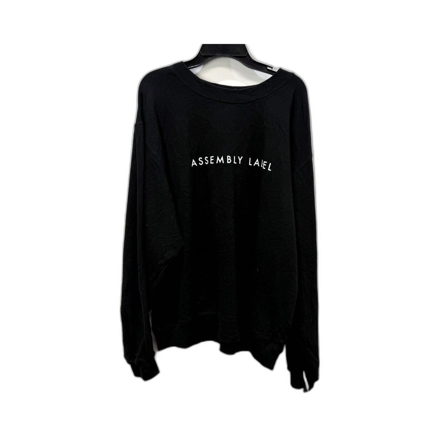 Assembly Label Womens Cotton Pullover Sweatshirt in Black, Size 14