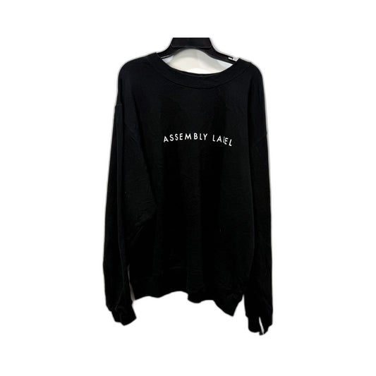 Assembly Label Womens Cotton Pullover Sweatshirt in Black, Size 14