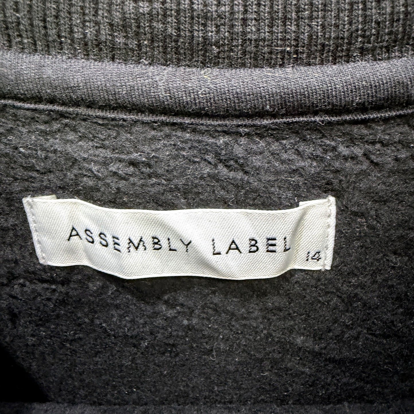 Assembly Label Womens Cotton Pullover Sweatshirt in Black, Size 14