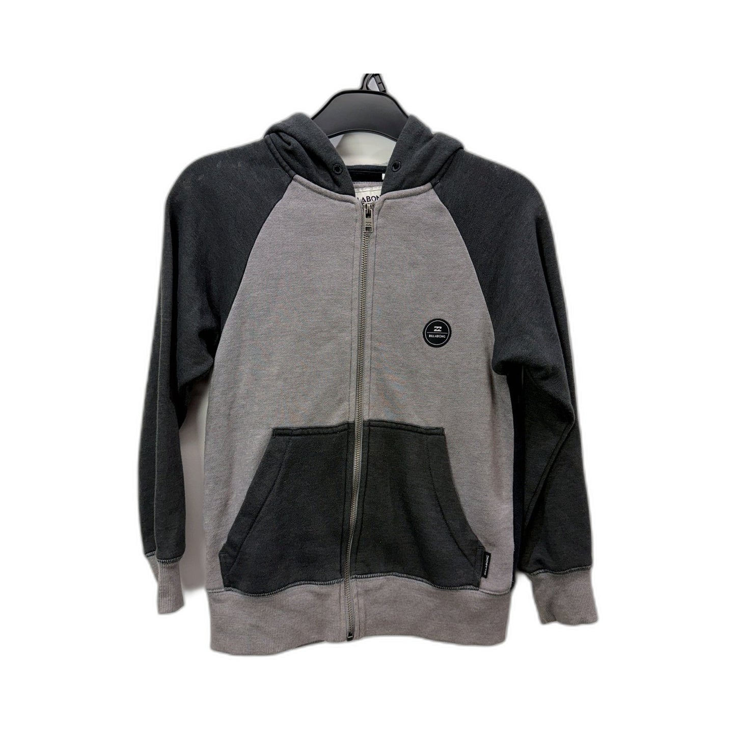 Billabong Boys Gray/Black Pullover Hoodie Zip-Up Hooded Sweatshirt Size 10