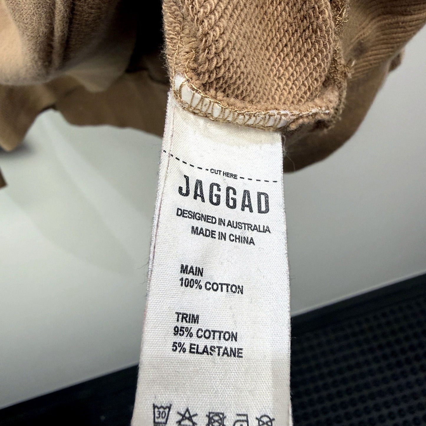 Jaggad Womens Tan Cotton Pullover Hoodie Hooded Sweatshirt Size M