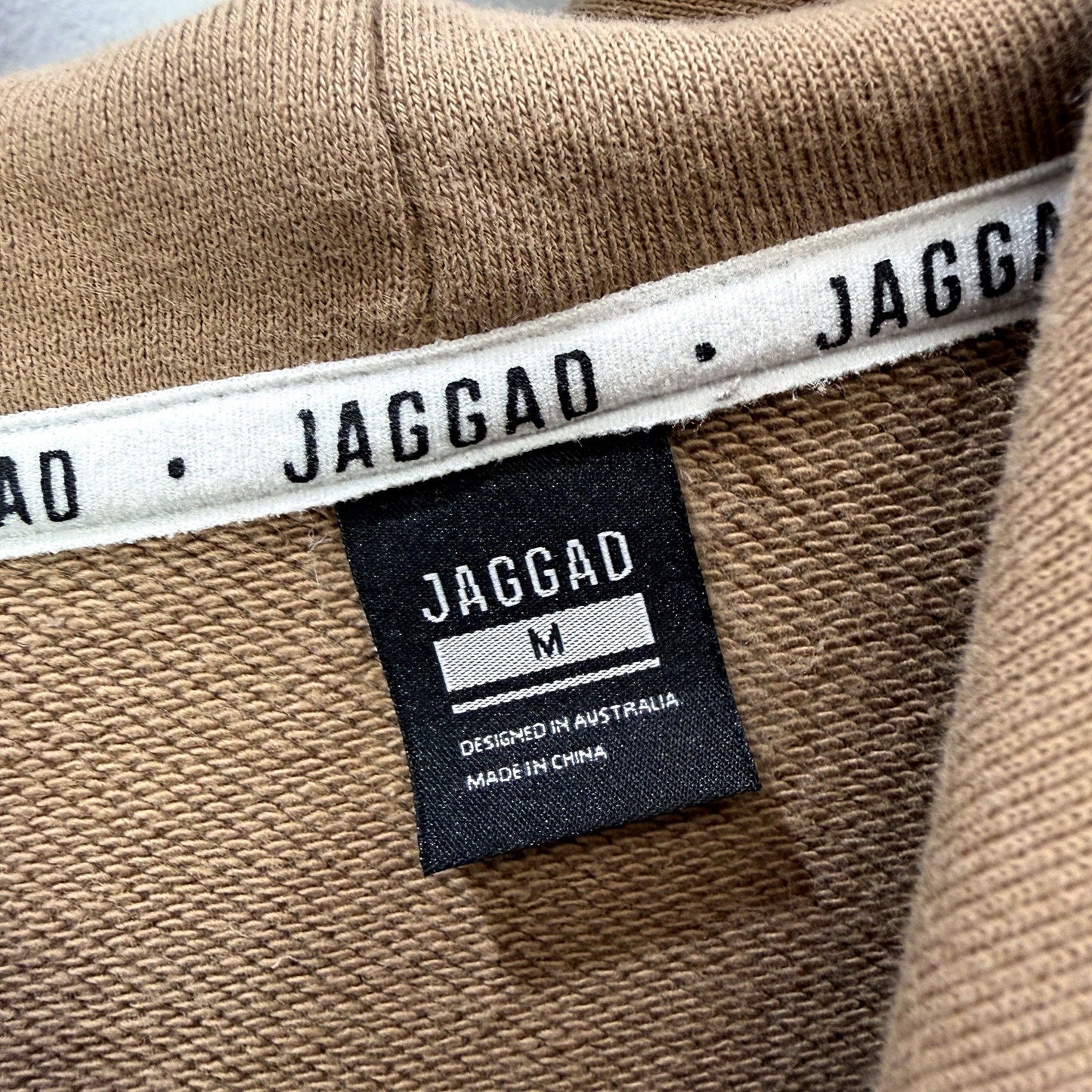 Jaggad Womens Tan Cotton Pullover Hoodie Hooded Sweatshirt Size M