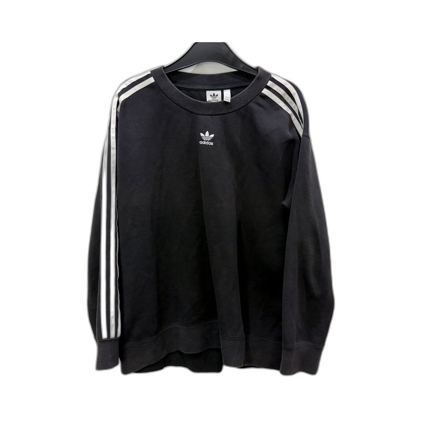 adidas Womens Crew Sweatshirt Casual Comfortable Cotton Blend Black Size 12