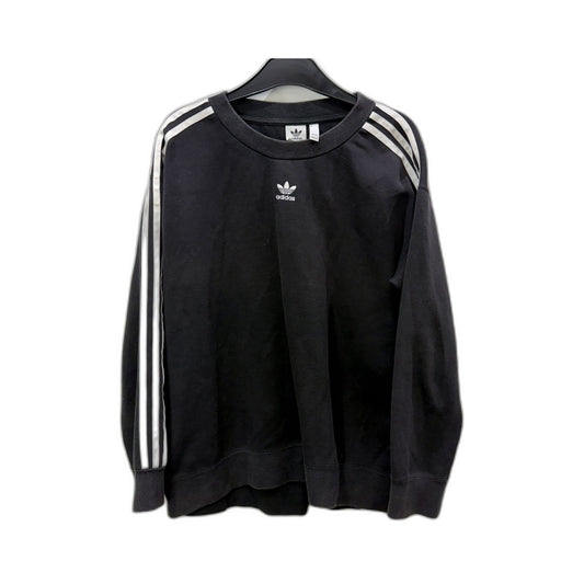 adidas Womens Crew Sweatshirt Casual Comfortable Cotton Blend Black Size 12
