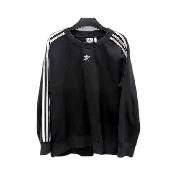 adidas Womens Crew Sweatshirt Casual Comfortable Cotton Blend Black Size 12