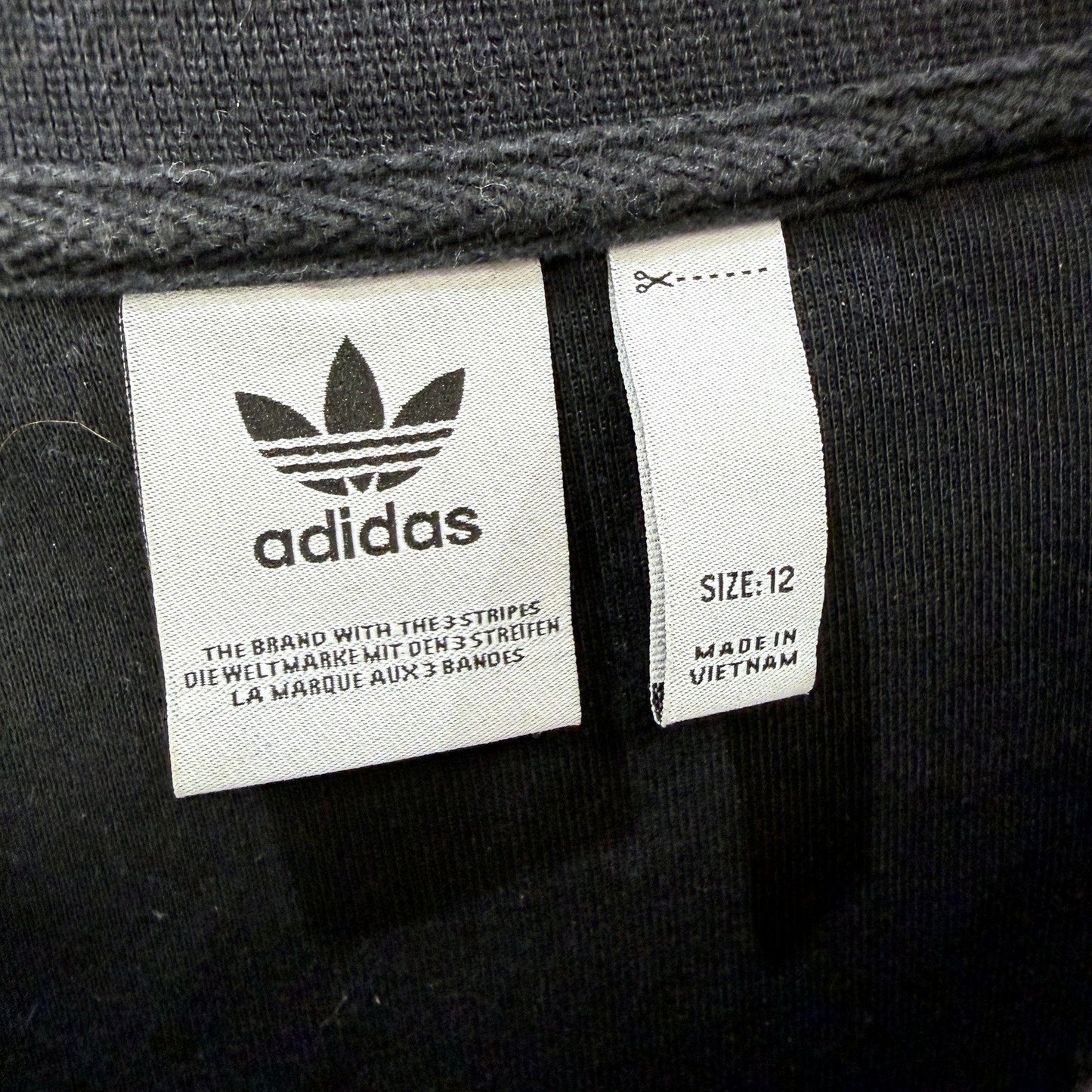 adidas Womens Crew Sweatshirt Casual Comfortable Cotton Blend Black Size 12
