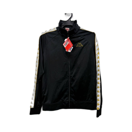 Kappa Mens 222 Banda Anniston SI-IM Zip-Up Jacket Black-White-Gold Size M NEW
