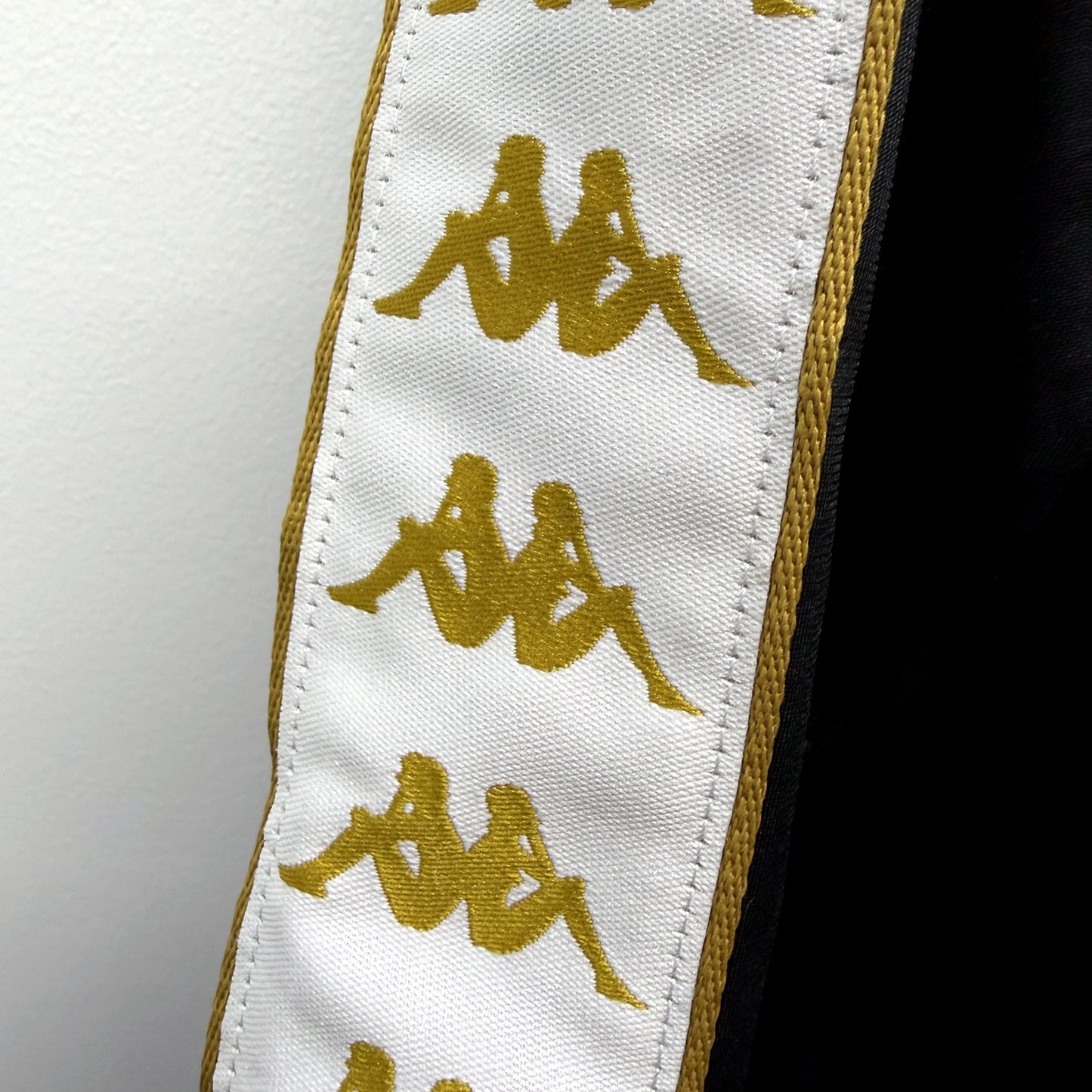 Kappa Mens 222 Banda Anniston SI-IM Zip-Up Jacket Black-White-Gold Size M NEW