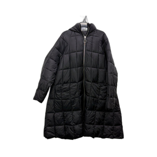 Seed Heritage Womens Black Quilted Puffer Coat with Hooded Zipper in XL