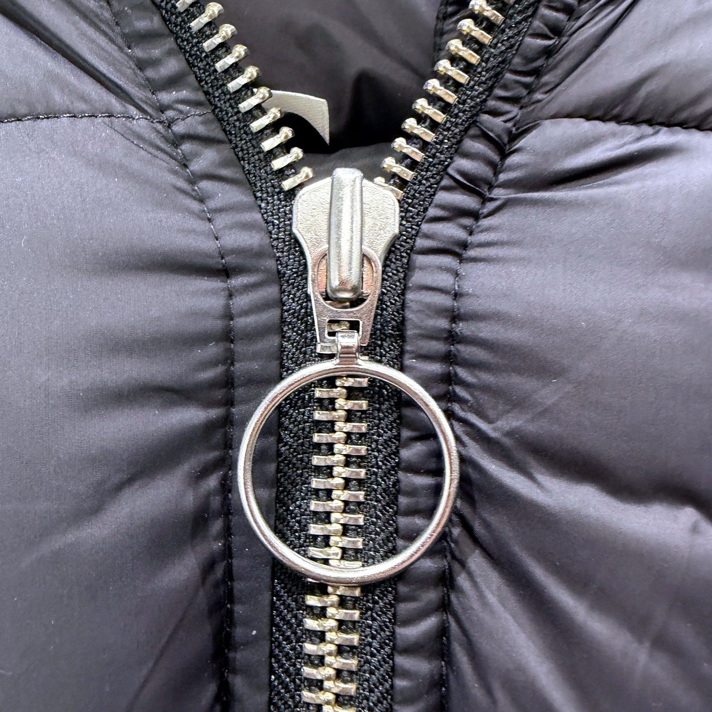Seed Heritage Womens Black Quilted Puffer Coat with Hooded Zipper in XL