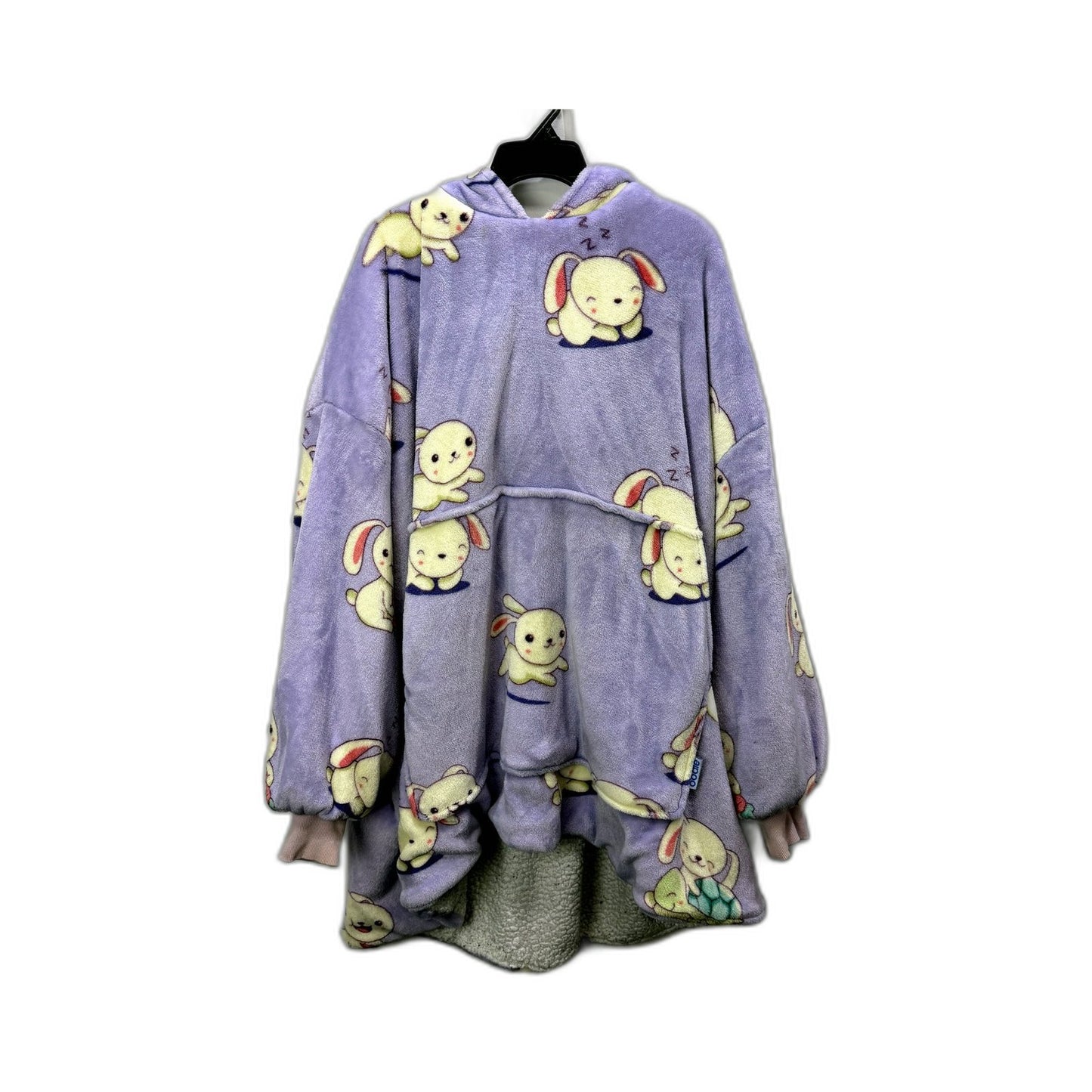 Oodie Unisex Hooded Fleece Robe Bunny Print Oversized One Size Fits All/XL