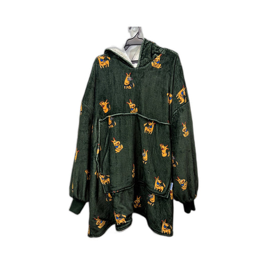 The oodie Unisex Cozy Soft Pullover Hoodie with Comfortable Dog Print Green