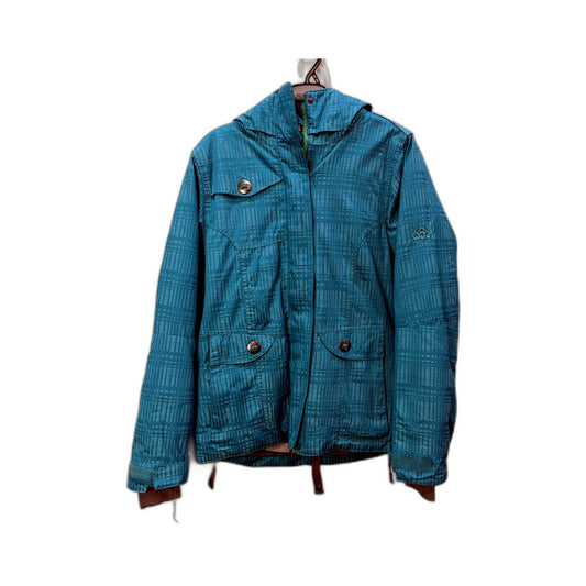 686 Womens Hooded Jacket - Waterproof Breathable Nylon Teal Blue Size M