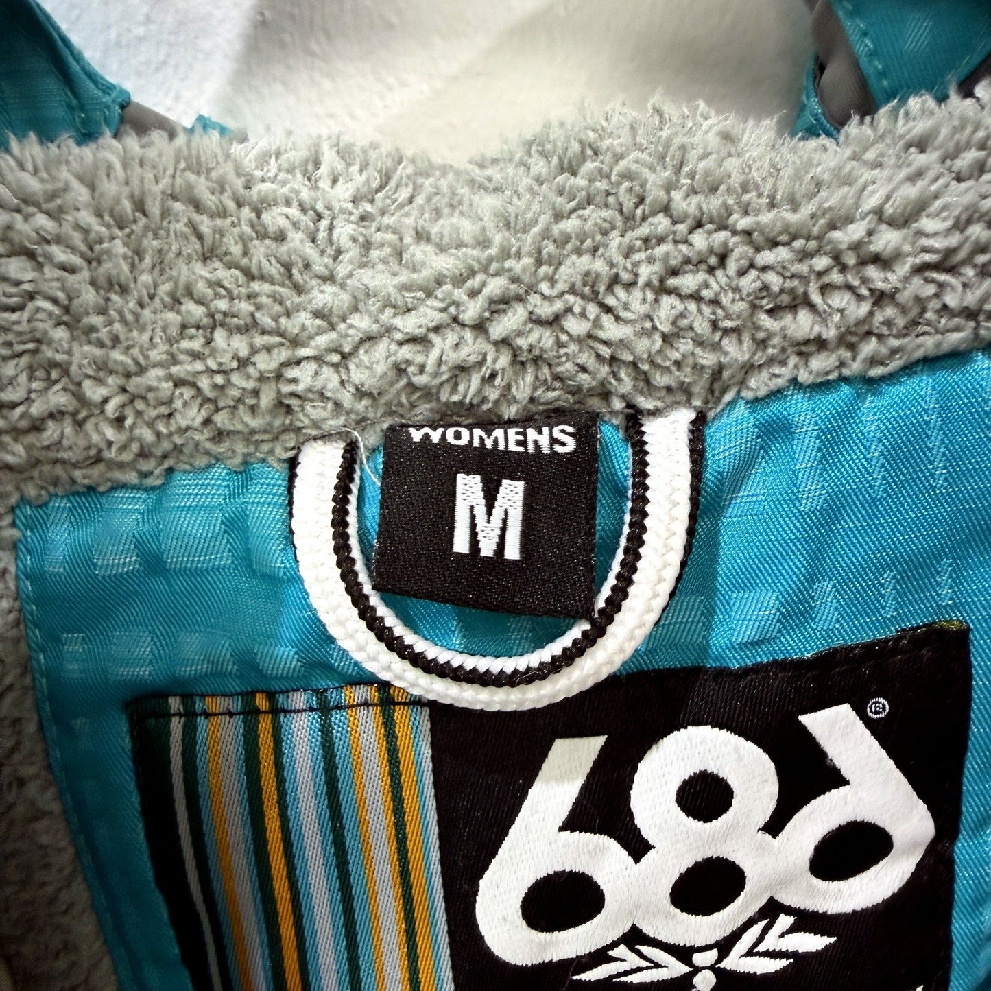 686 Womens Hooded Jacket - Waterproof Breathable Nylon Teal Blue Size M