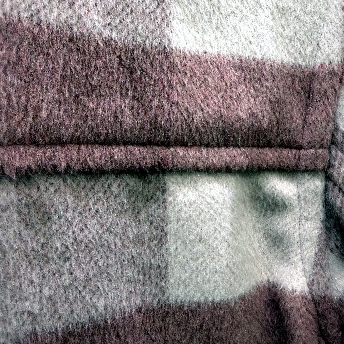 Just Jeans Womens Plaid Fleece Jacket in Cozy Pink and Gray, Size 6