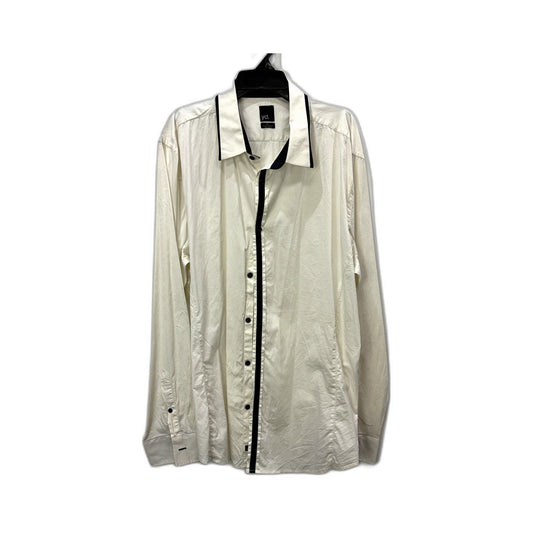 Yd. Mens White Button-Down Casual Cotton Shirt, Comfortable XL Size