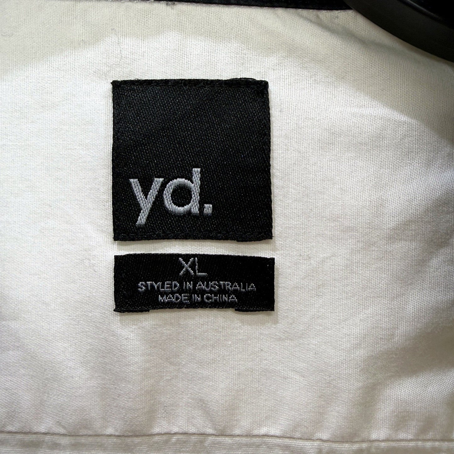 Yd. Mens White Button-Down Casual Cotton Shirt, Comfortable XL Size