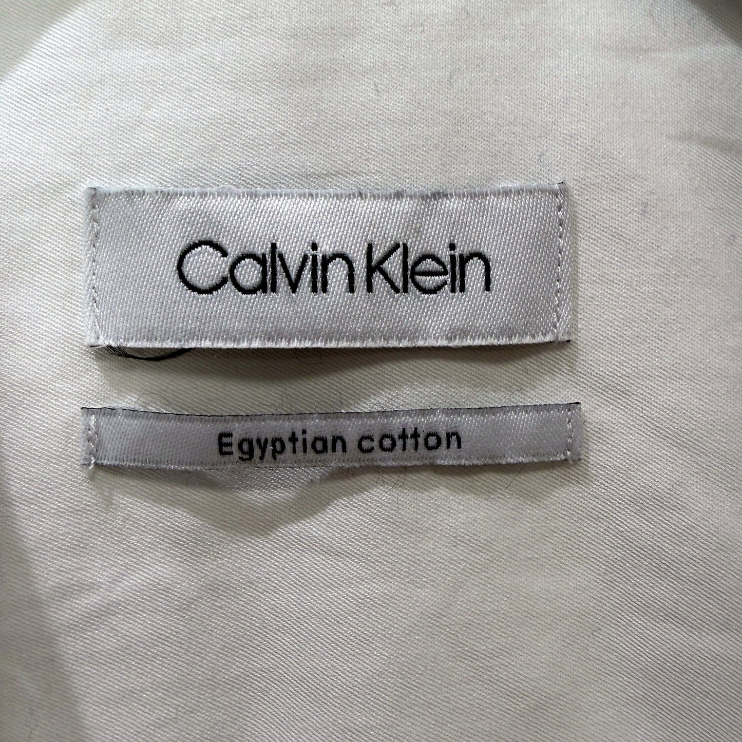 Calvin Klein Mens Button-Down Shirt in Bright White Cotton, Size 44