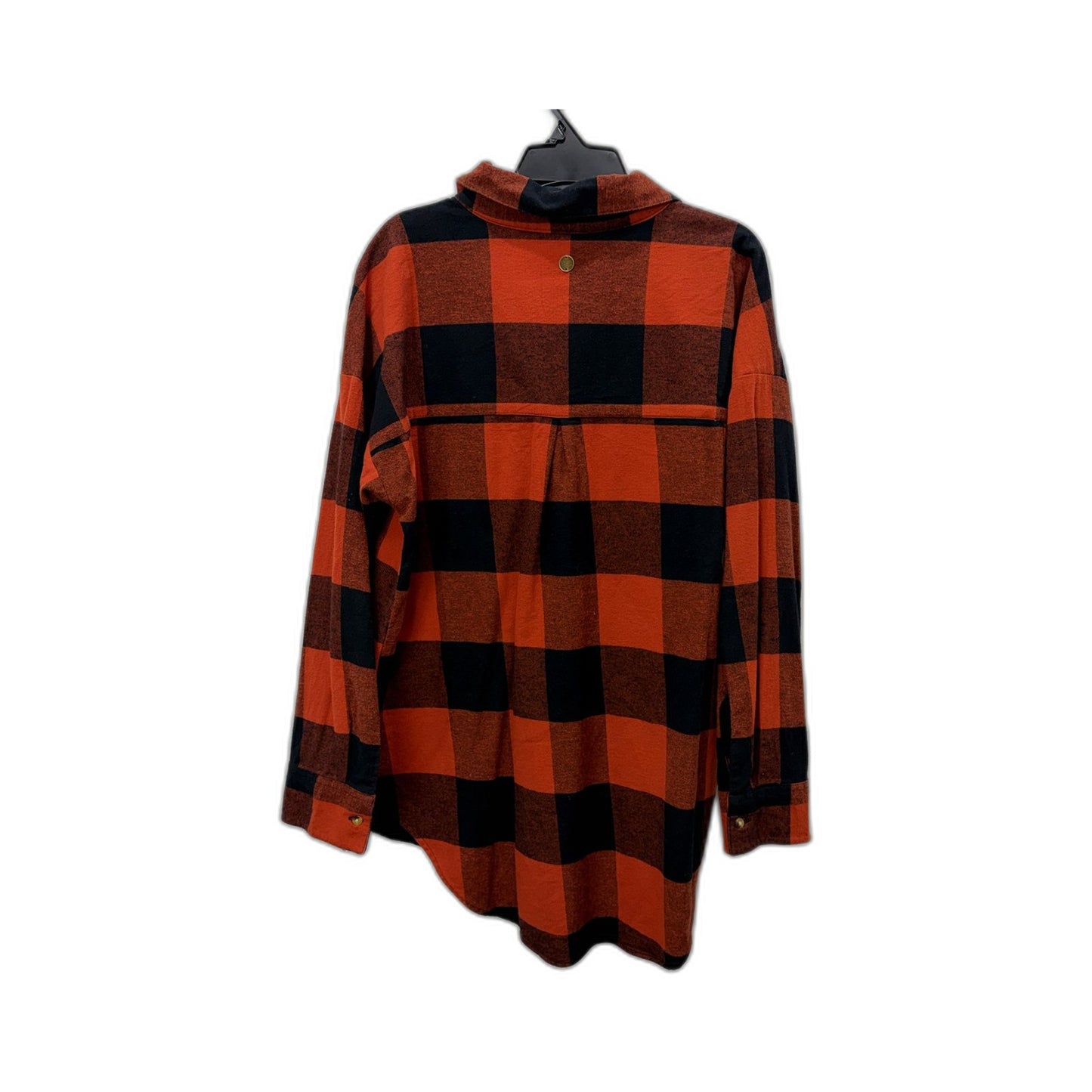 Rip Curl Womens Plaid Flannel Shirt Orange and Brown Casual Outdoor Size S