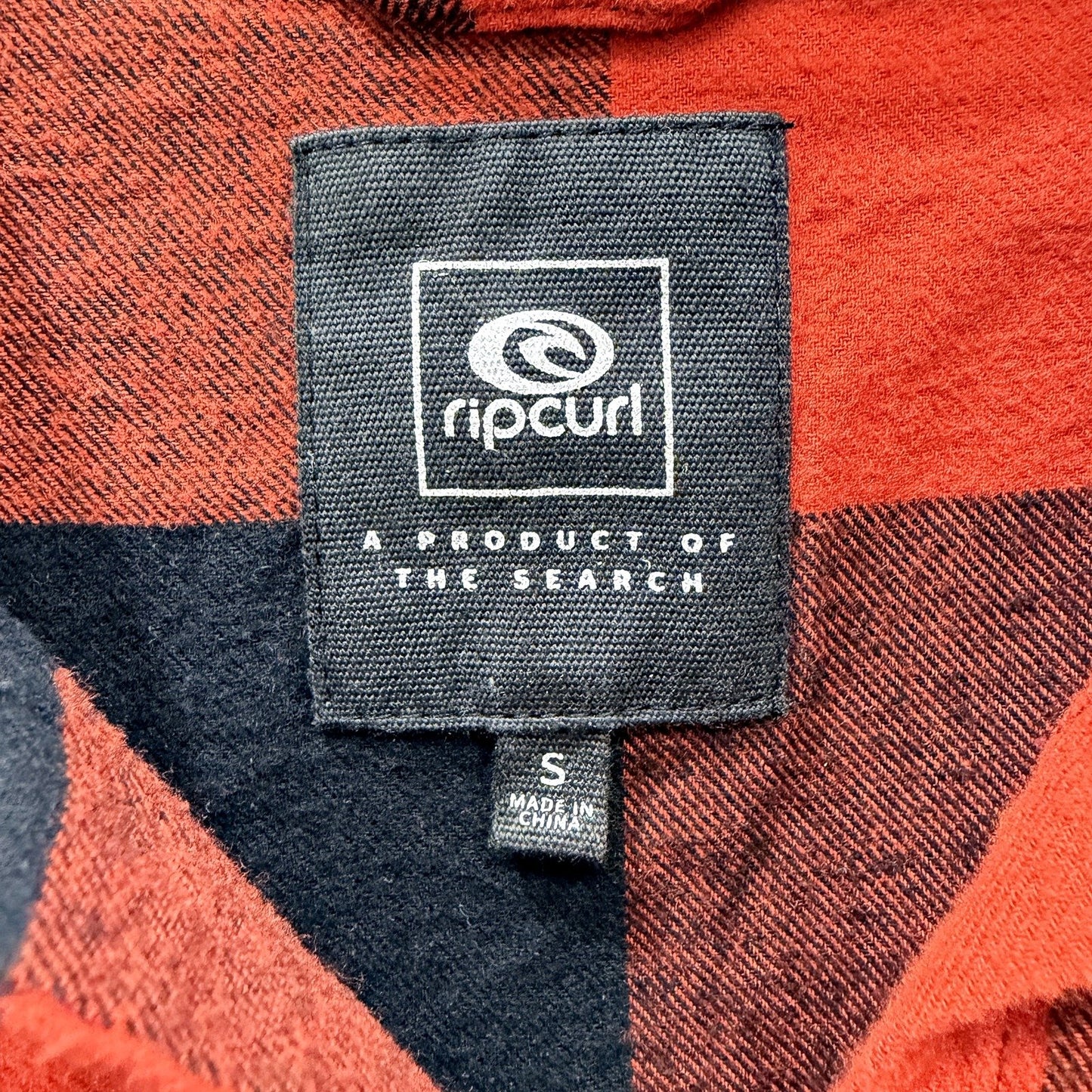 Rip Curl Womens Plaid Flannel Shirt Orange and Brown Casual Outdoor Size S