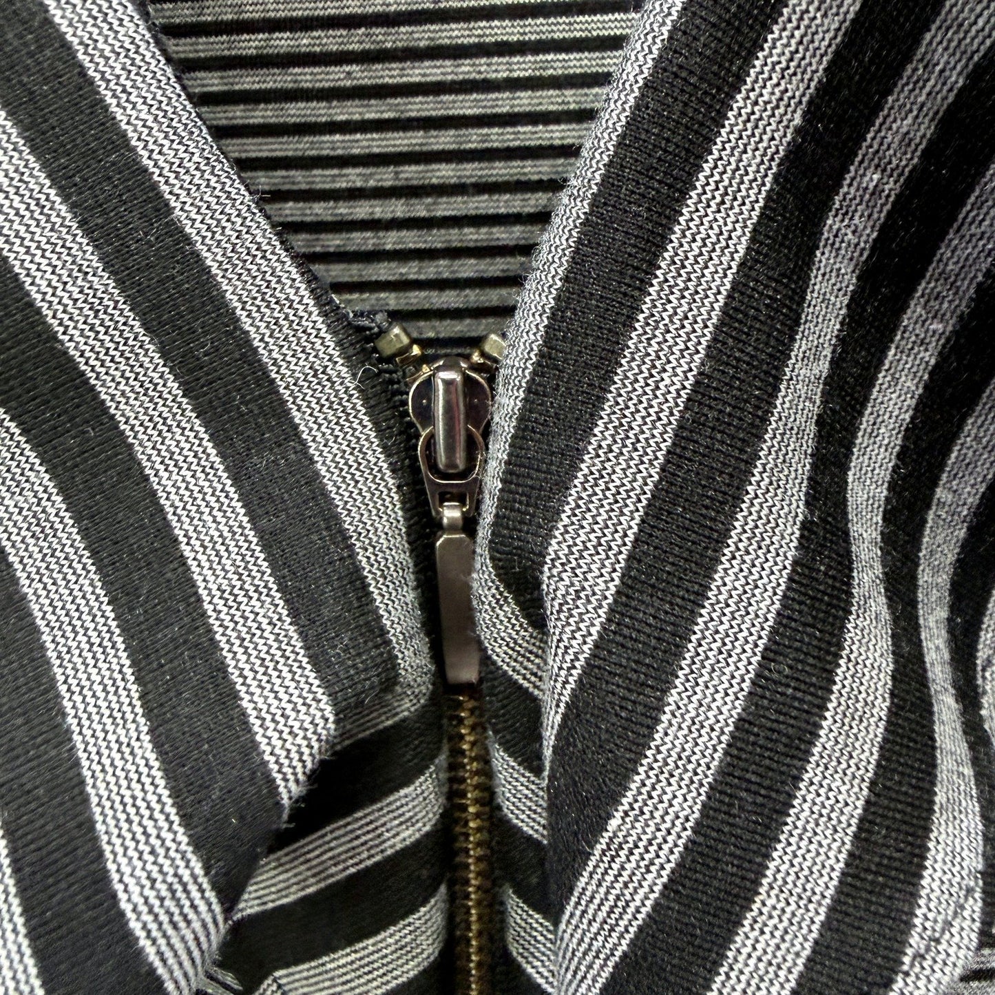 Cue in the City Womens Striped Jacket Padded Shoulder Black Gray Size 14