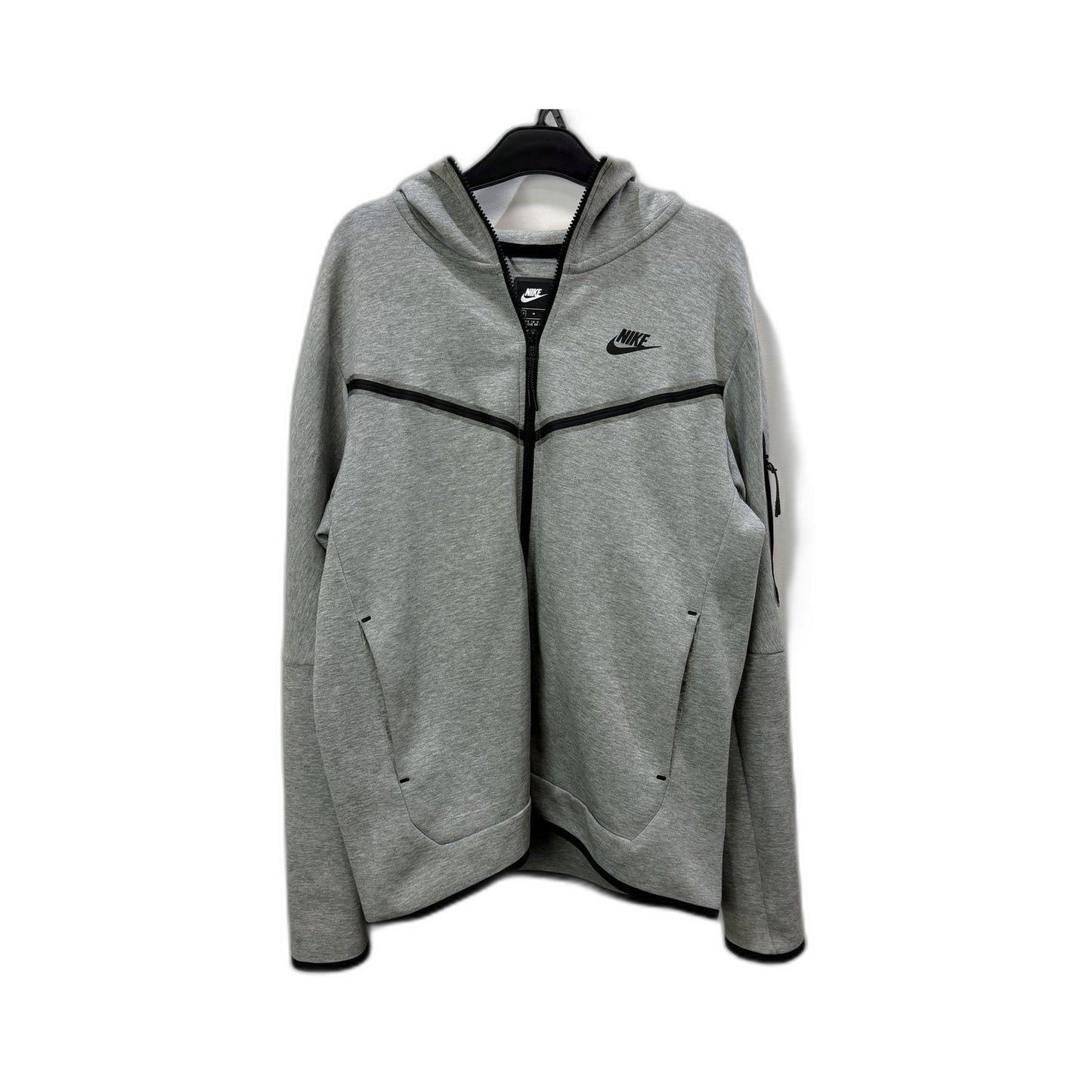 Nike Mens Gray Zip-Up Hoodie Pullover Sweatshirt, Size M, Casual Athleisure