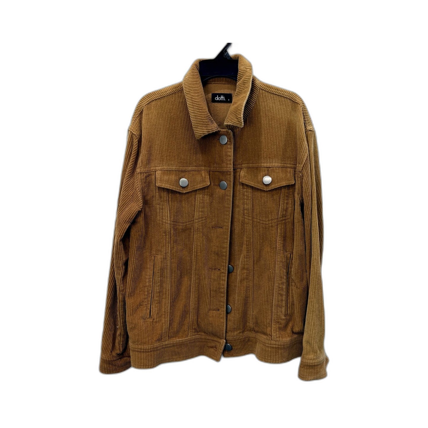 Dotti Womens Button Down Corduroy Shirt Lightweight Feminine Brown Size 6