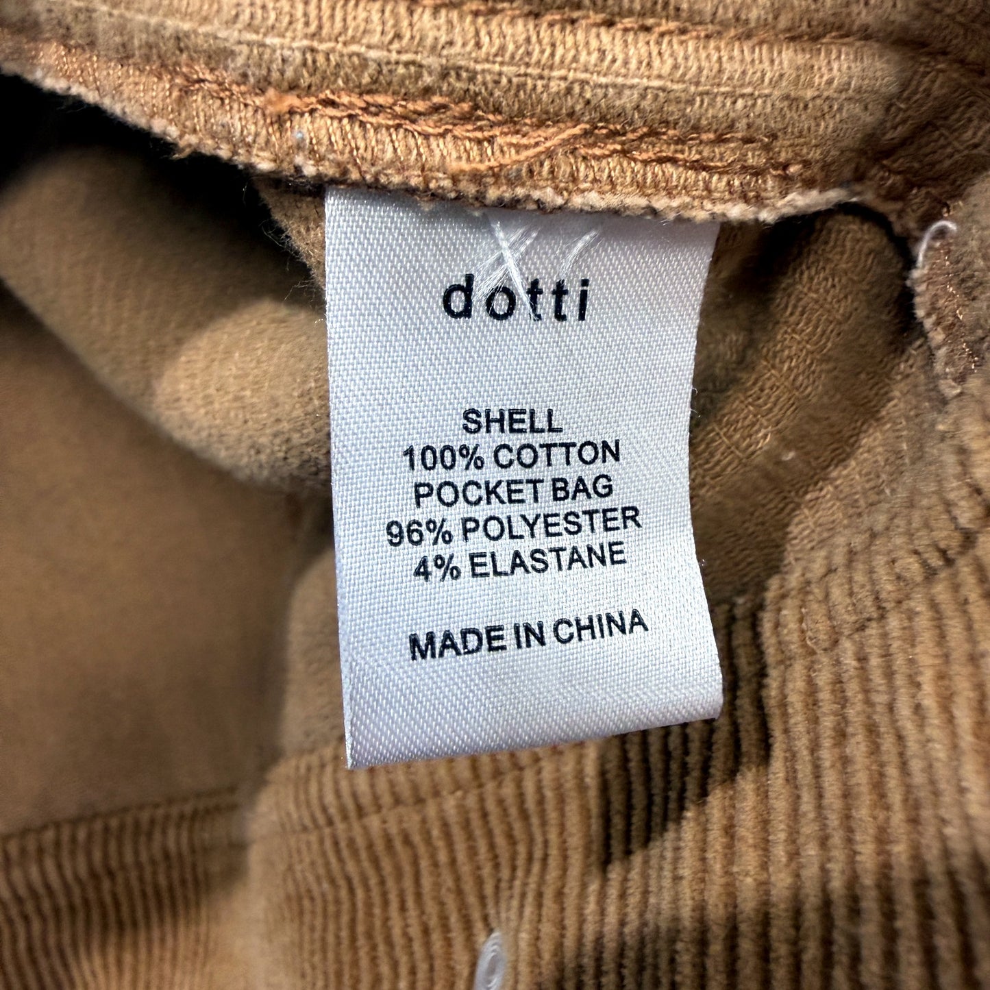 Dotti Womens Button Down Corduroy Shirt Lightweight Feminine Brown Size 6