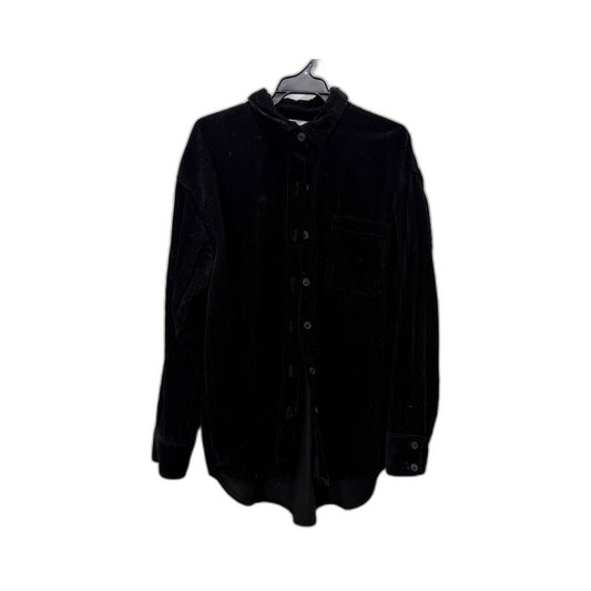 Glassons Womens Corduroy Shirt Jacket in Casual Cotton Black Size L
