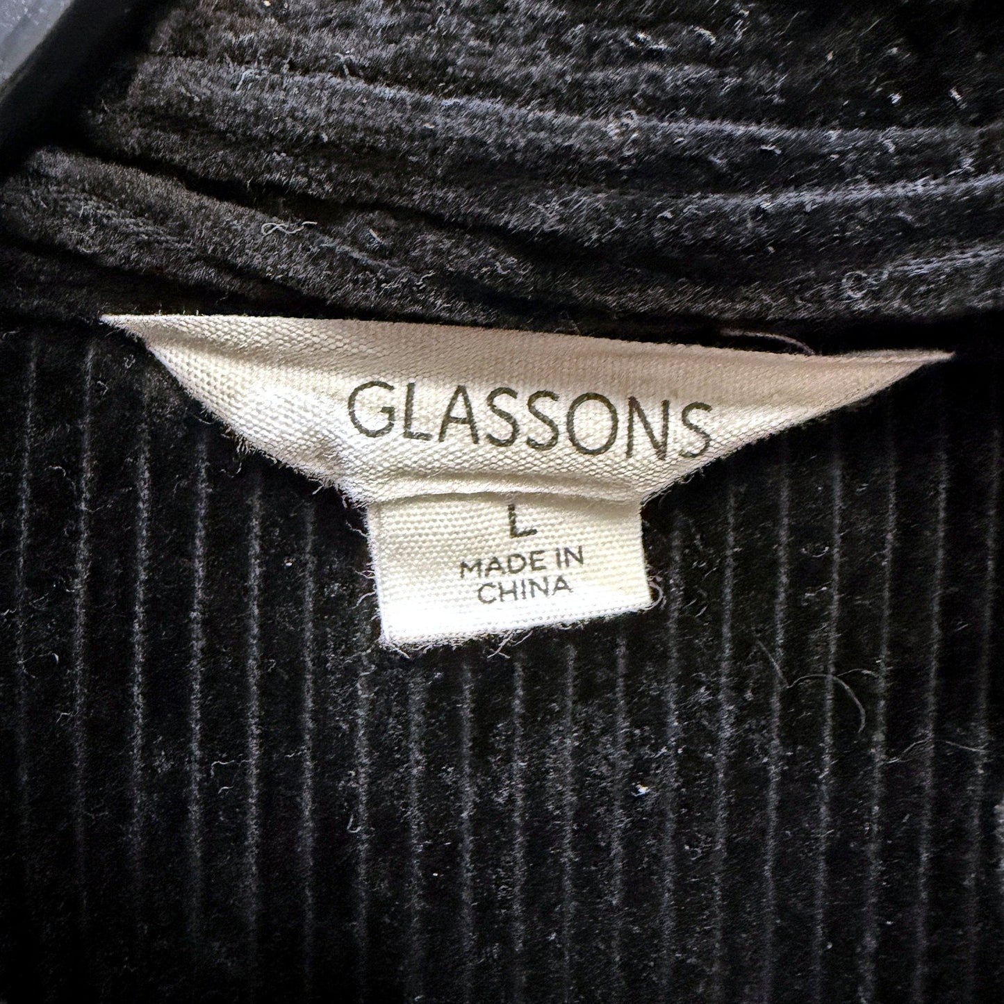 Glassons Womens Corduroy Shirt Jacket in Casual Cotton Black Size L