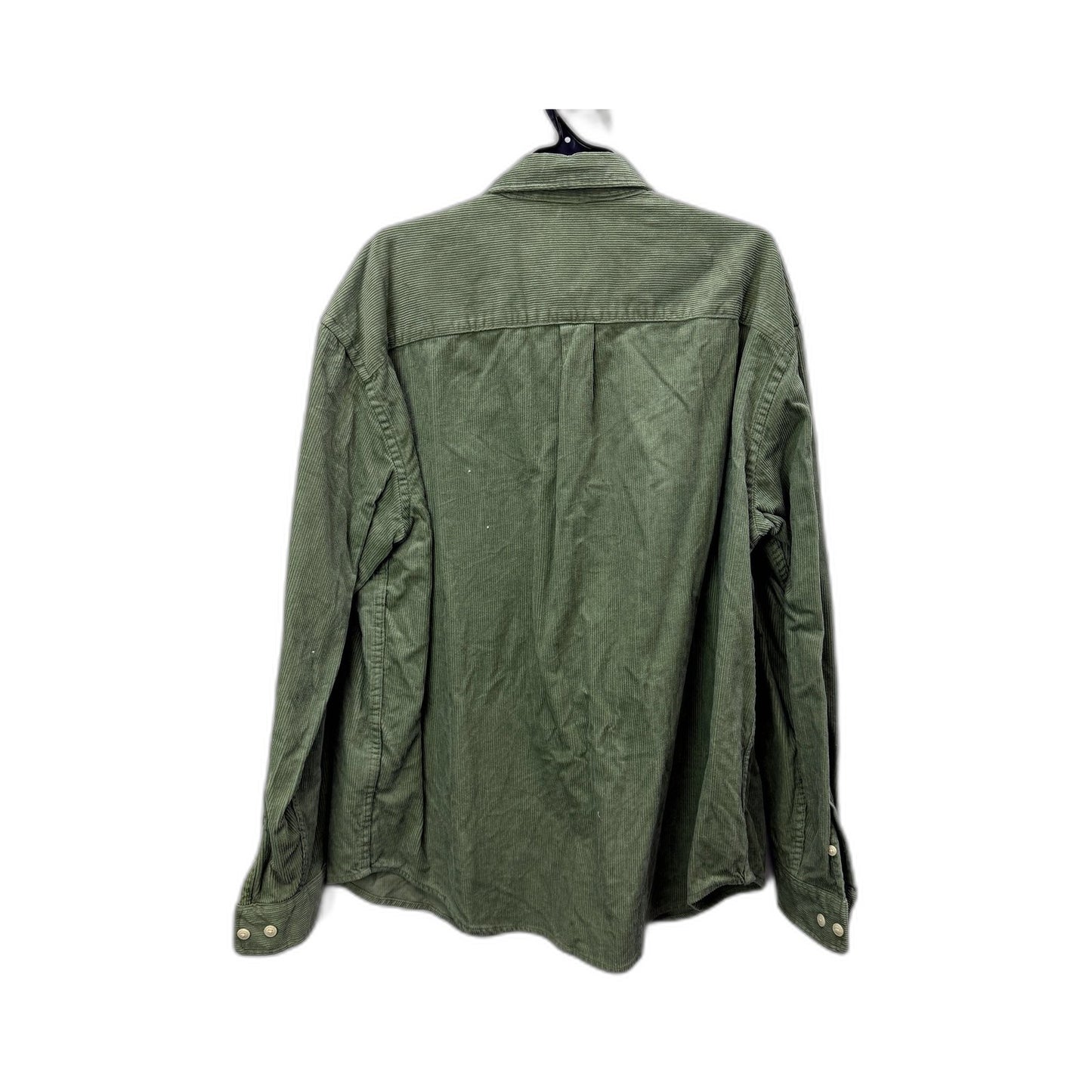 H&M Mens Relaxed Fit Sage Green Corduroy Shirt in Large Size