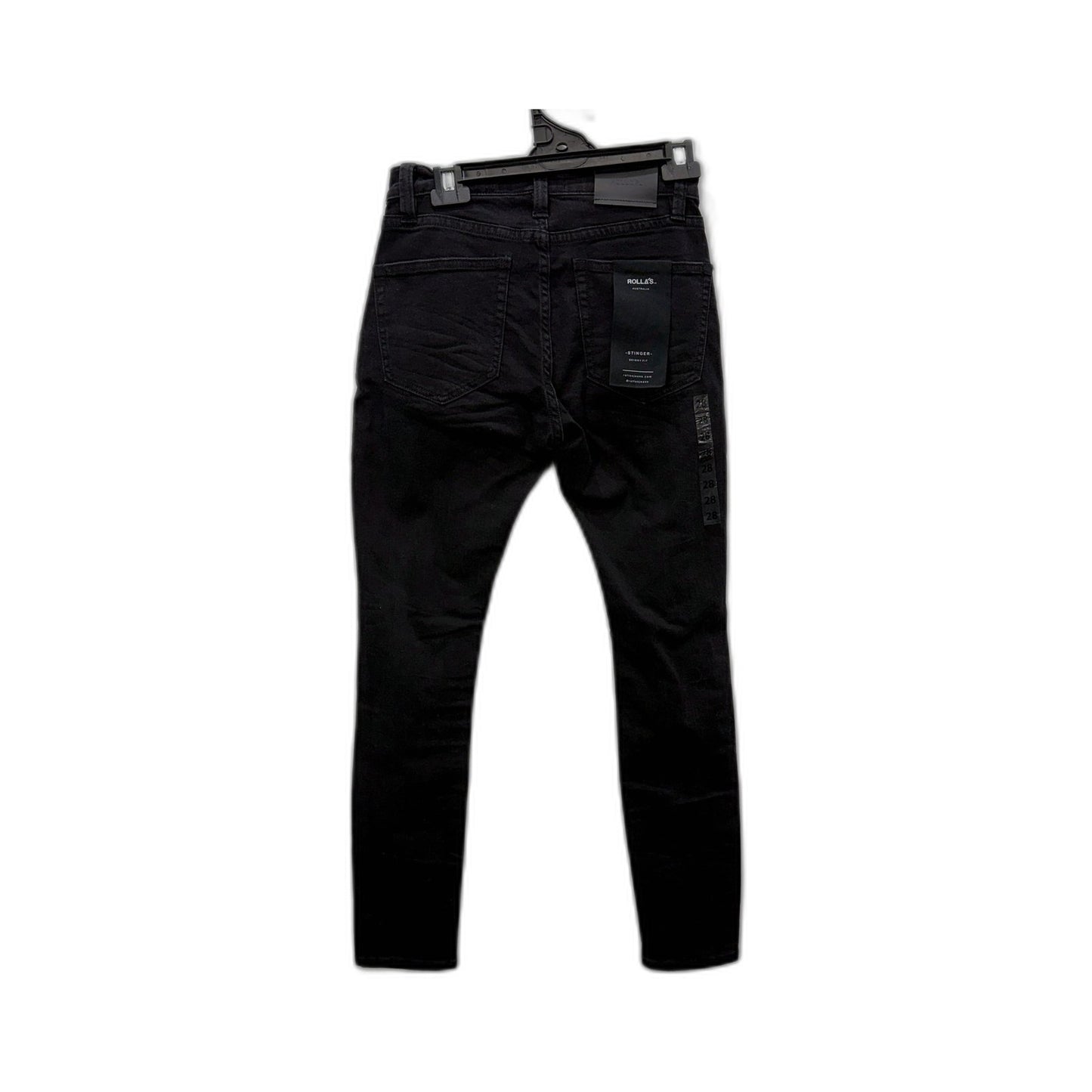 Rollas Womens Stinger Black Rip Skinny Jeans Distressed Denim Size 30/32 NEW