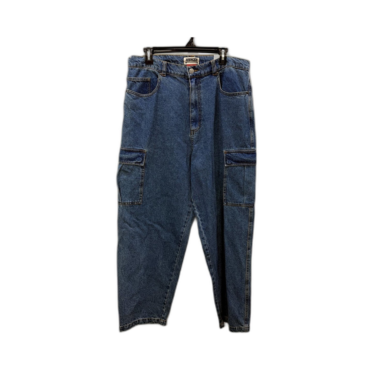 Spencer Womens Auckland Cargo Denim Pants in Blue Size 32 NEW