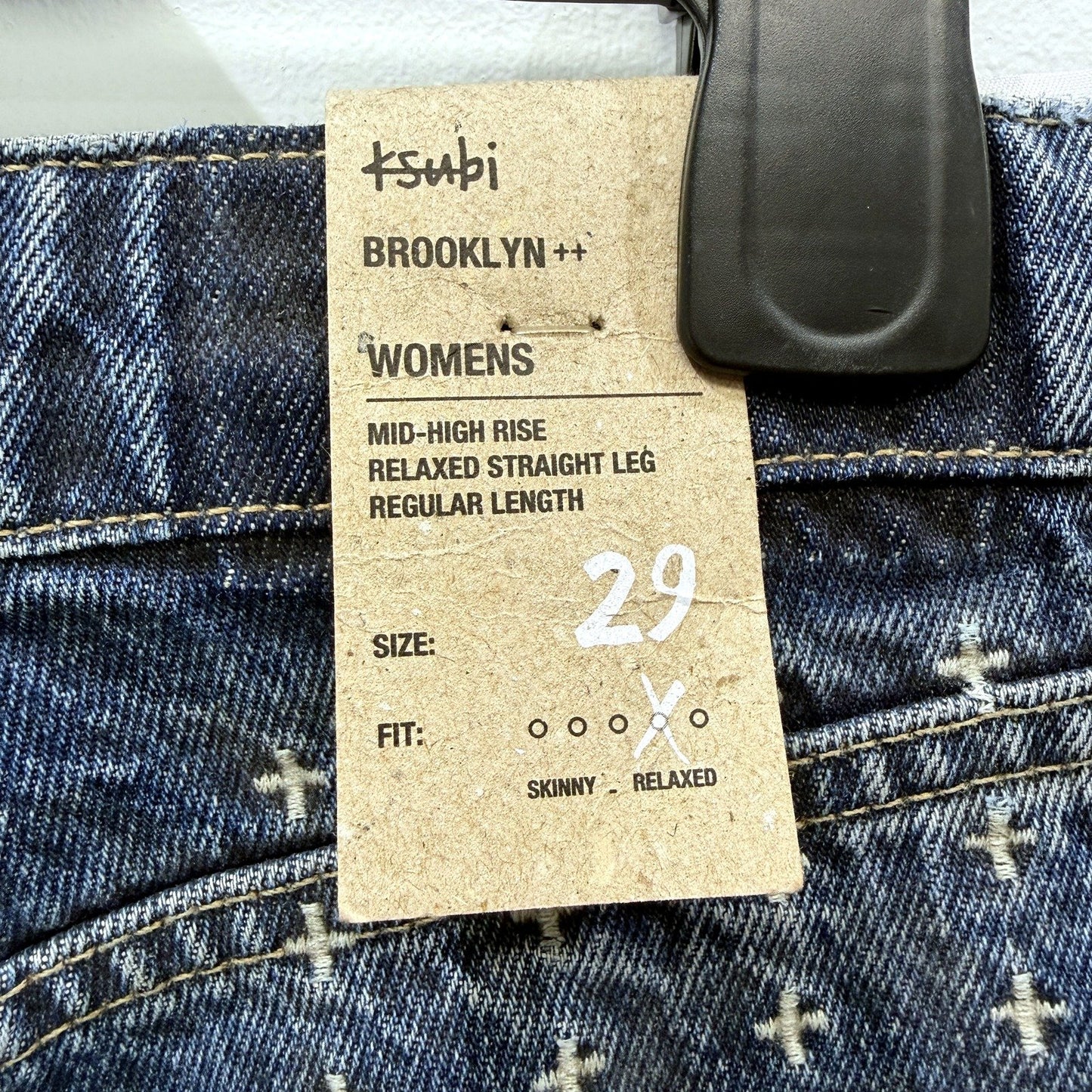 Ksubi Womens Brooklyn Jean Runaway Dark Blue Denim Regular Jeans Size 29 NEW