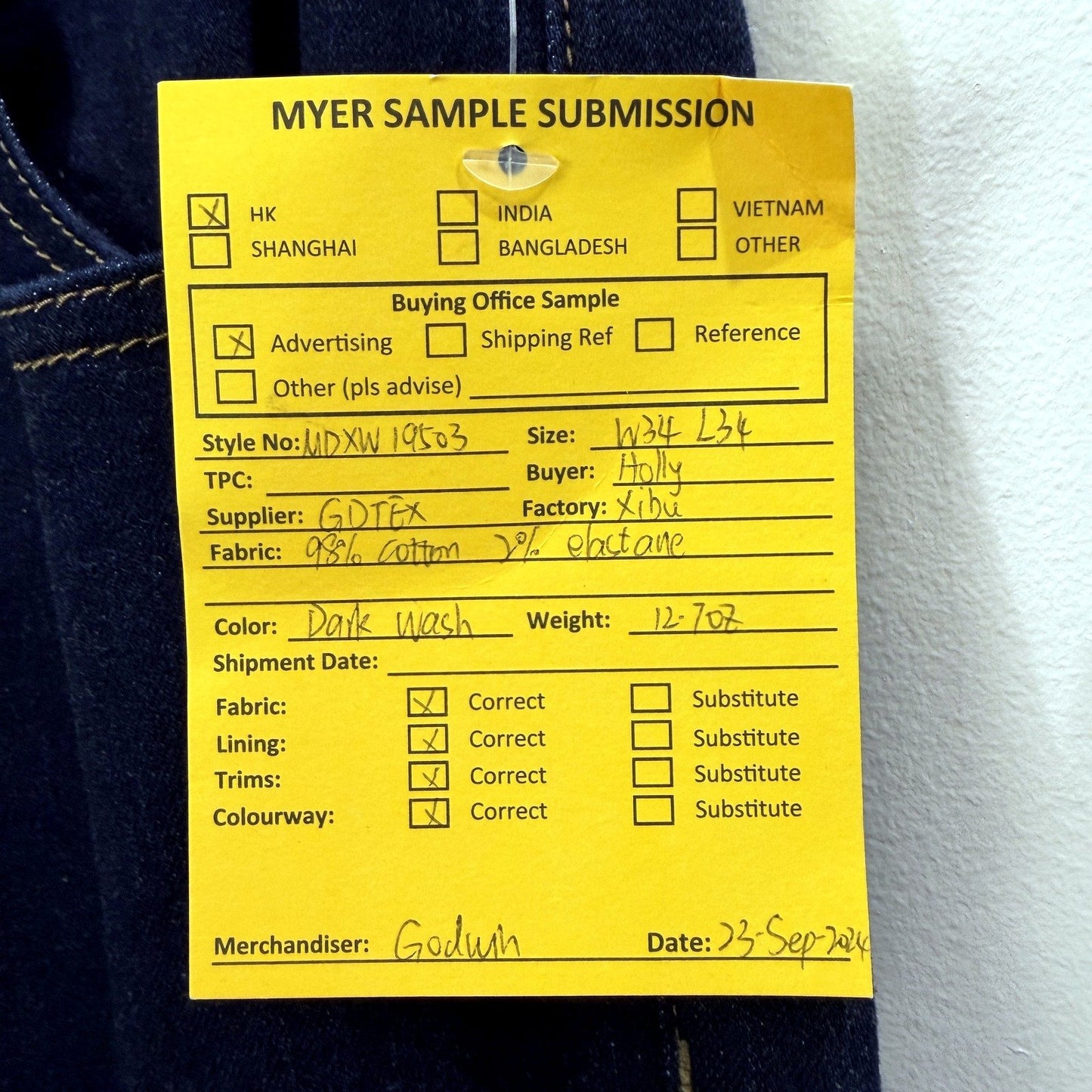 Maddox Mens Skinny Fit Dark Wash Jeans, W34 L34, Slim Leg Denim Pants Size NEW