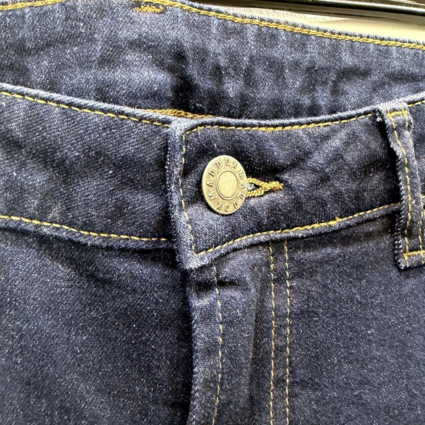Maddox Mens Skinny Fit Dark Wash Jeans, W34 L34, Slim Leg Denim Pants Size NEW