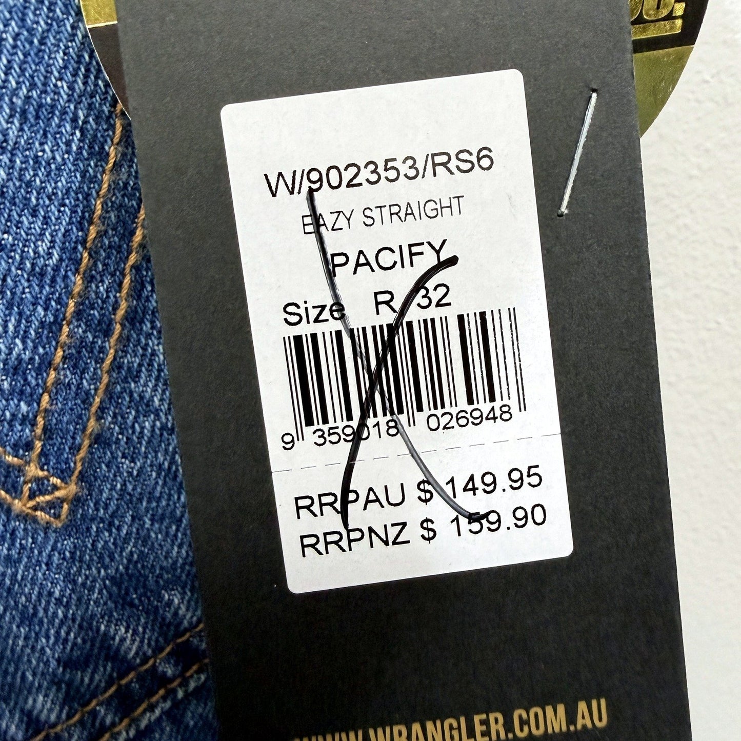 Wrangler Womens Straight Leg Blue Denim Jeans for Size 32 NEW