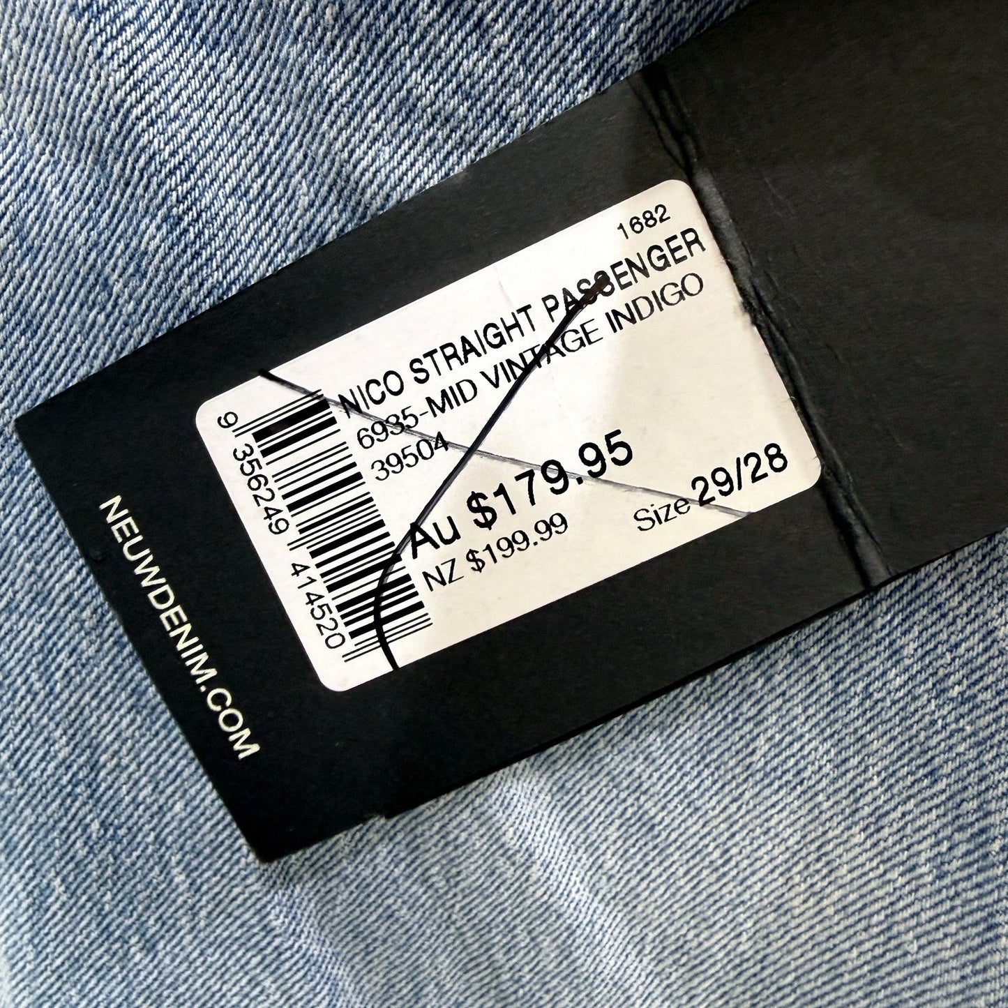 Neuw Womens Nico Straight Leg Jeans Mid Vintage Indigo Organic Cotton Size NEW