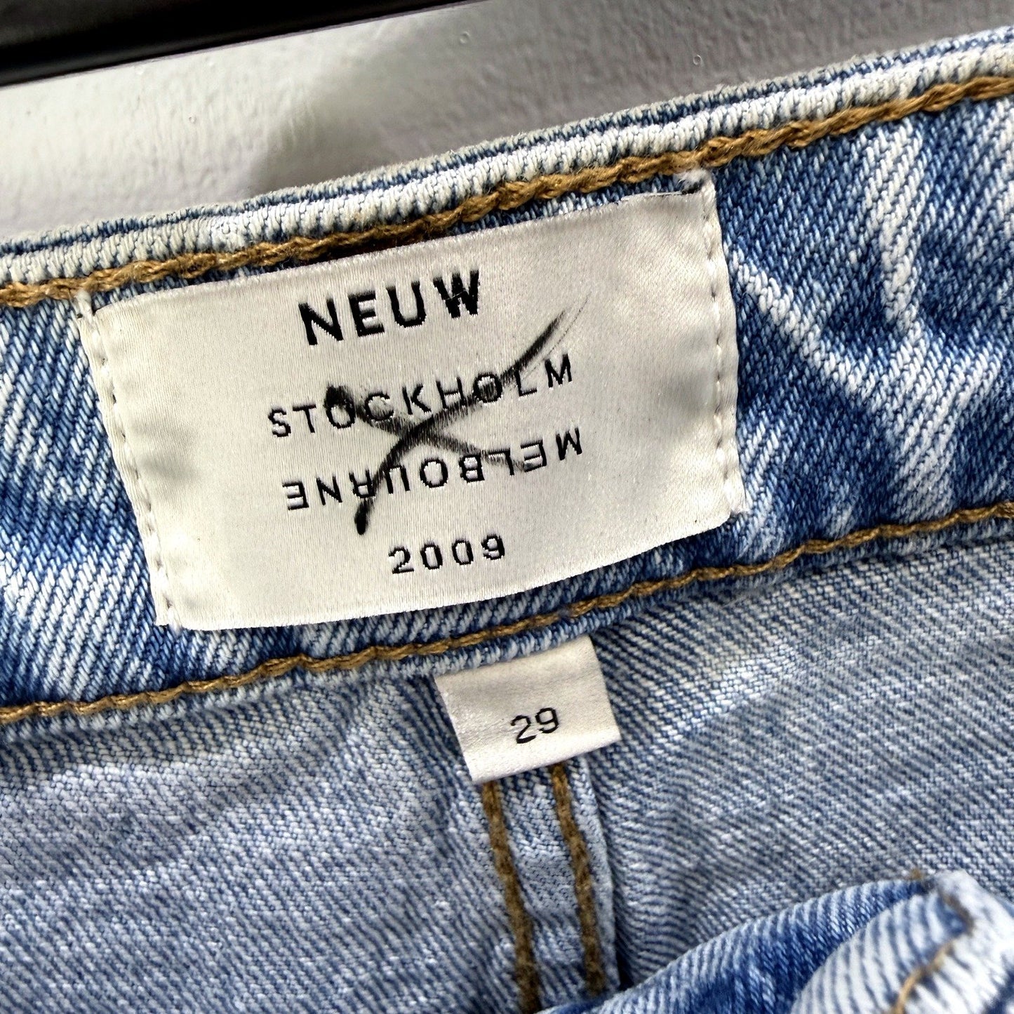 Neuw Womens Nico Straight Leg Jeans Mid Vintage Indigo Organic Cotton Size NEW