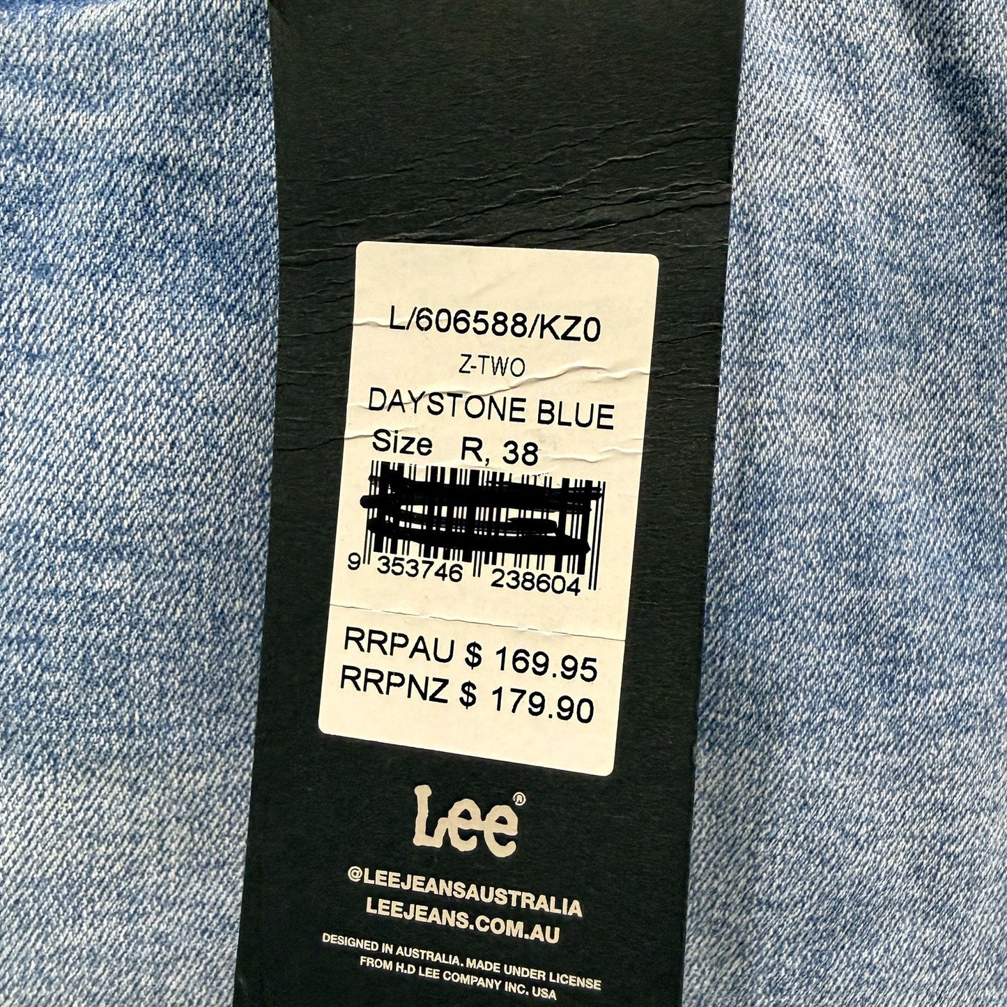 Lee Mens Slim Tapered Fit Daystone Blue Jeans, Size 38 NEW