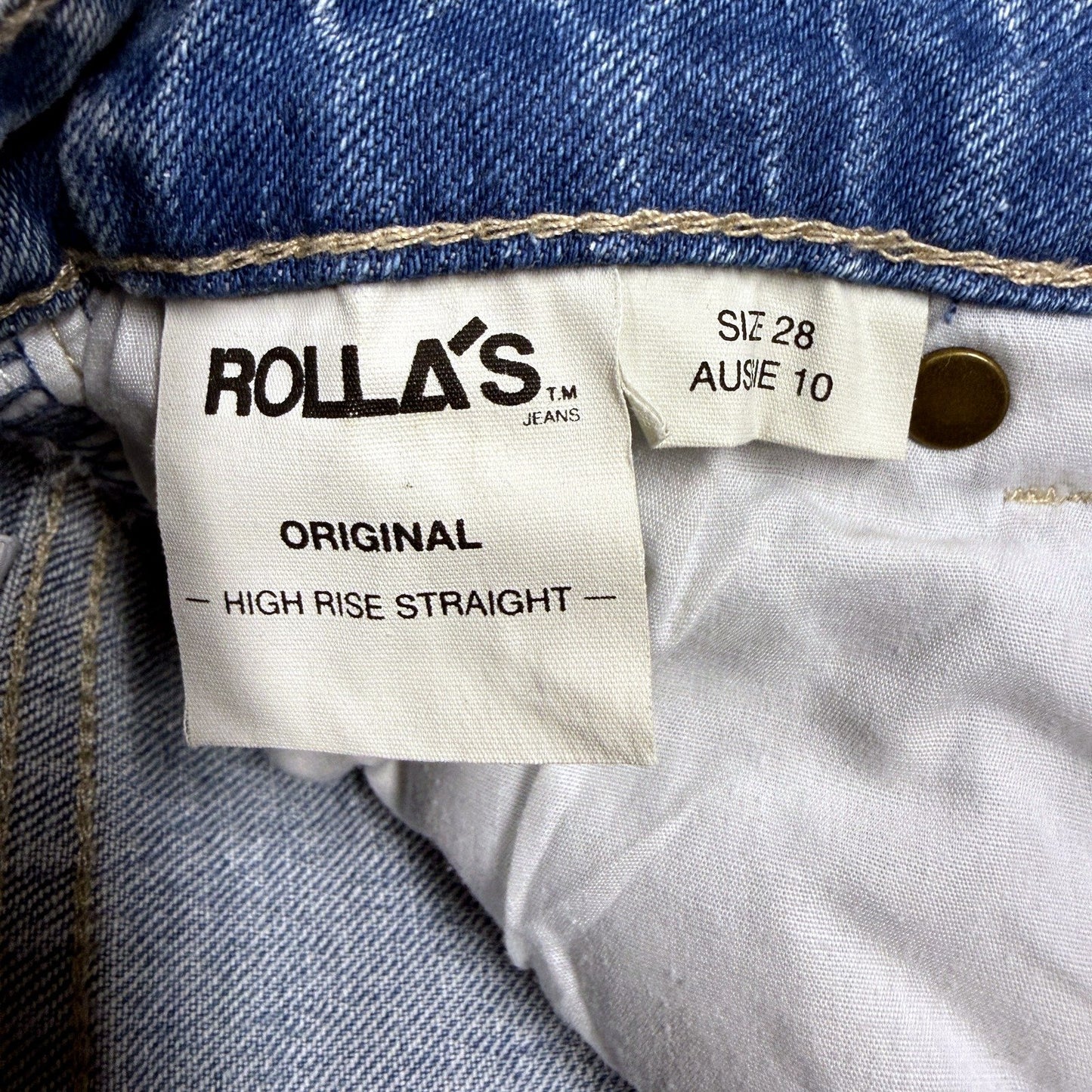 Rolla's Womens Original Straight Faded Vintage Jeans, Size 10 NEW