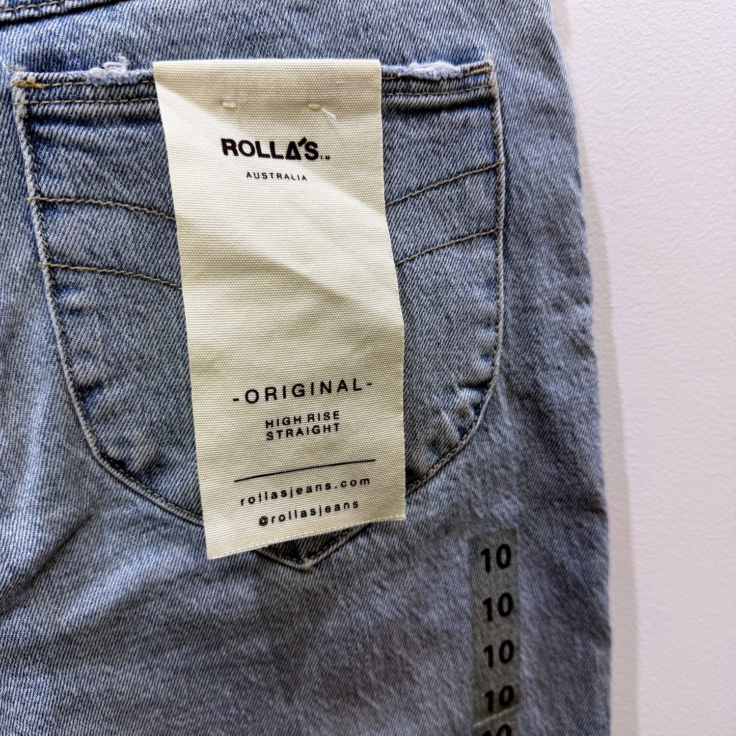 Rolla's Womens Original Straight Faded Vintage Jeans, Size 10 NEW