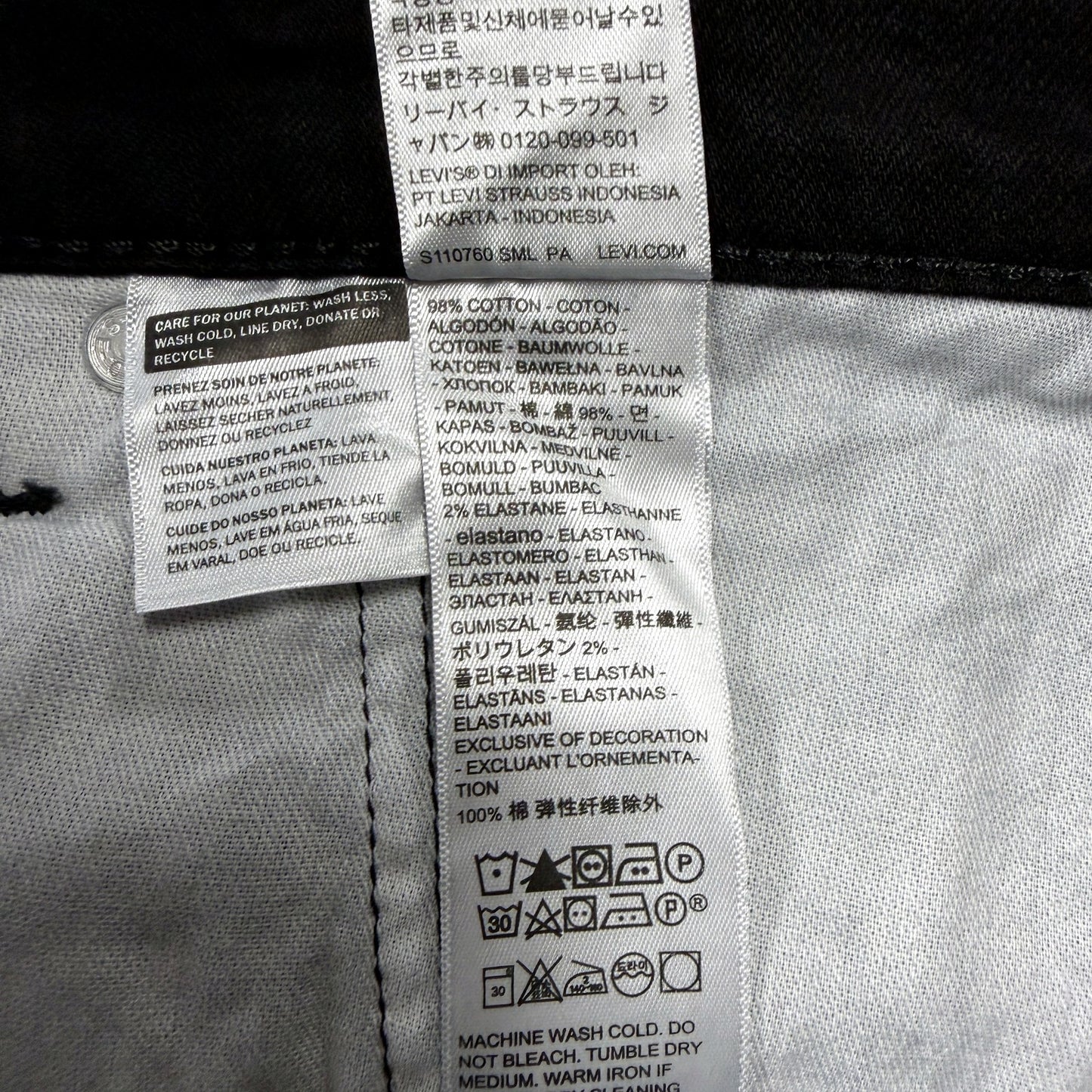 Levi's Mens 514 Straight Fit Black Cotton Stretch Jeans Size 42 x 30 NEW