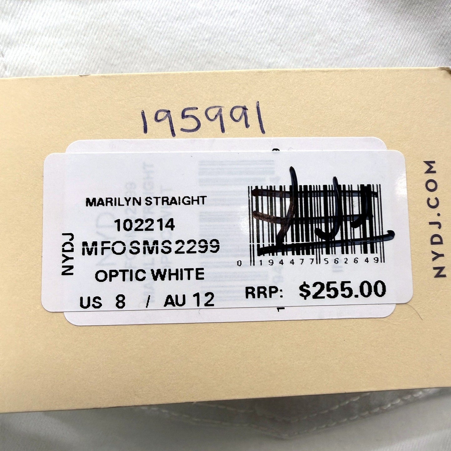 Marilyn Straight Womens Leg Optic White Cotton Jeans Size 12 NEW